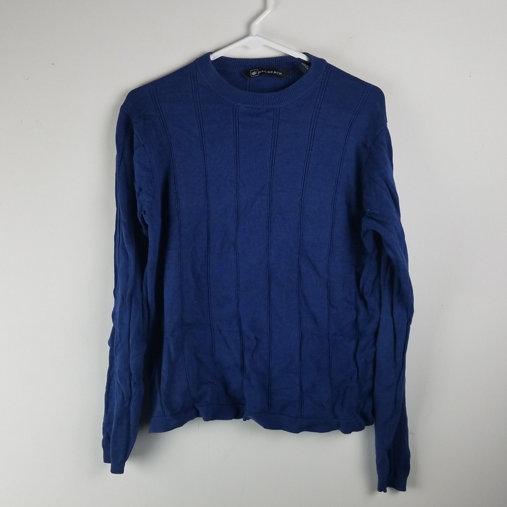 Bachrach Cotton Sweater Vintage 90s Mens S Blue